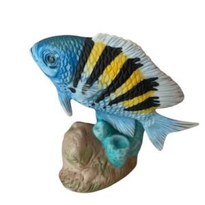 VINTAGE Franklin Mint Jeweled Ocean Tropical Fish Porcelain